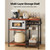  Kitchen Bakers Rack, 35.4 inch Width Bakers Rack, Kitchen Stand with X-Shaped Support Bar, 5 S-Sha E415-LSHBJ354INCHB8MAJ001V0