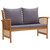 3 Piece Patio Lounge Set with Cushions Solid Acacia Wood A949-3057980
