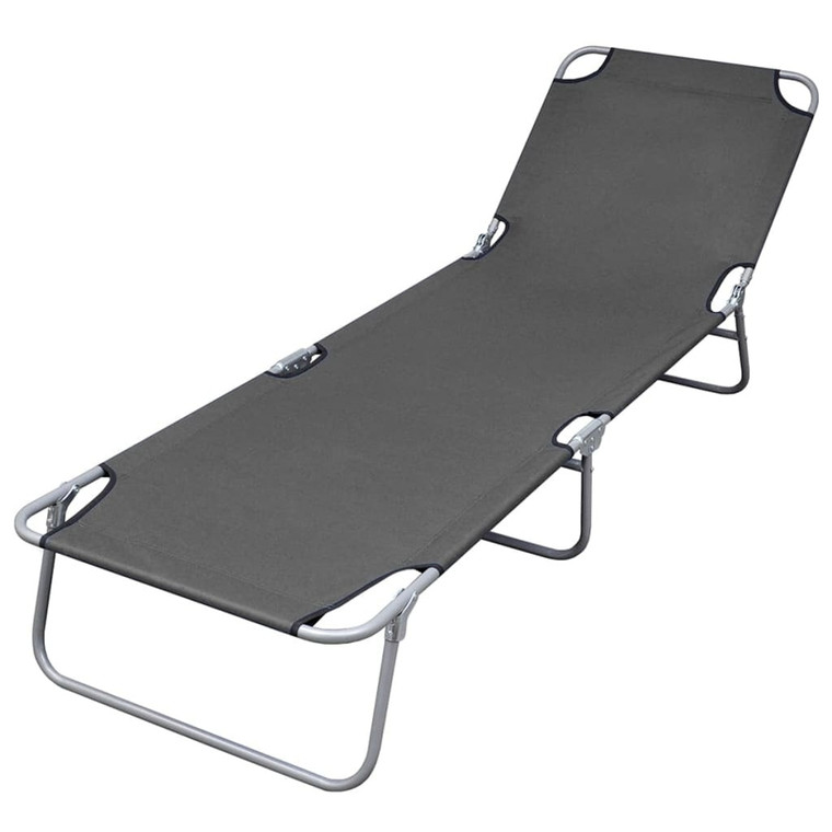 Foldable Sunlounger with Adjustable Backrest Gray A949-44293
