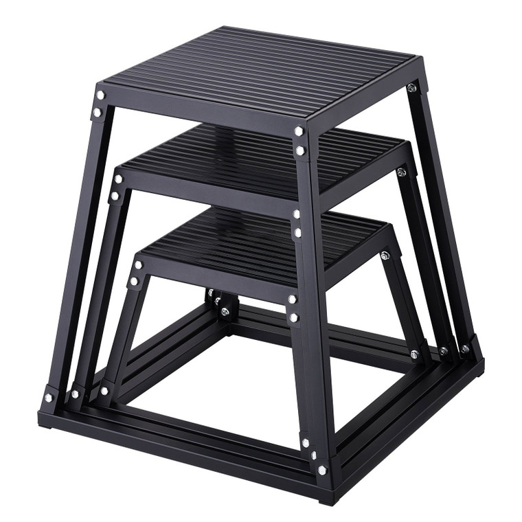  Plyometric Jump Boxes, 12/18/24 Inch Plyo Box, Platform and Jumping Agility Box, Anti-Slip Fitness E415-TXTD12YC18YC09SXRV0