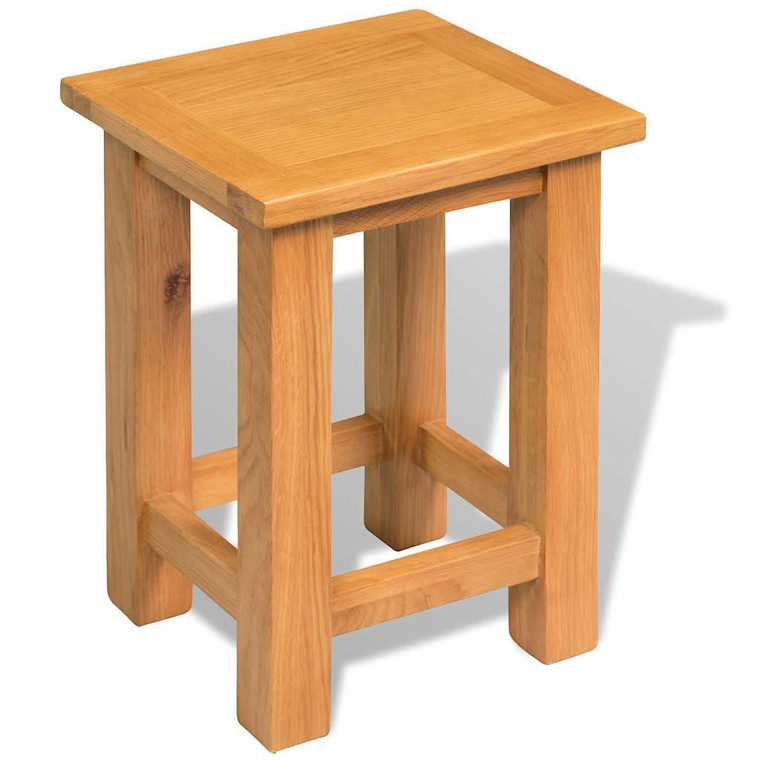 End Table Solid Oak Wood 10.6"x9.4"x14.6 A949-244207