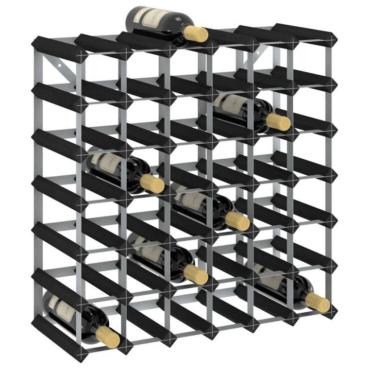  Wine Rack for 42 Bottles Black Solid Pine Wood A949-325915