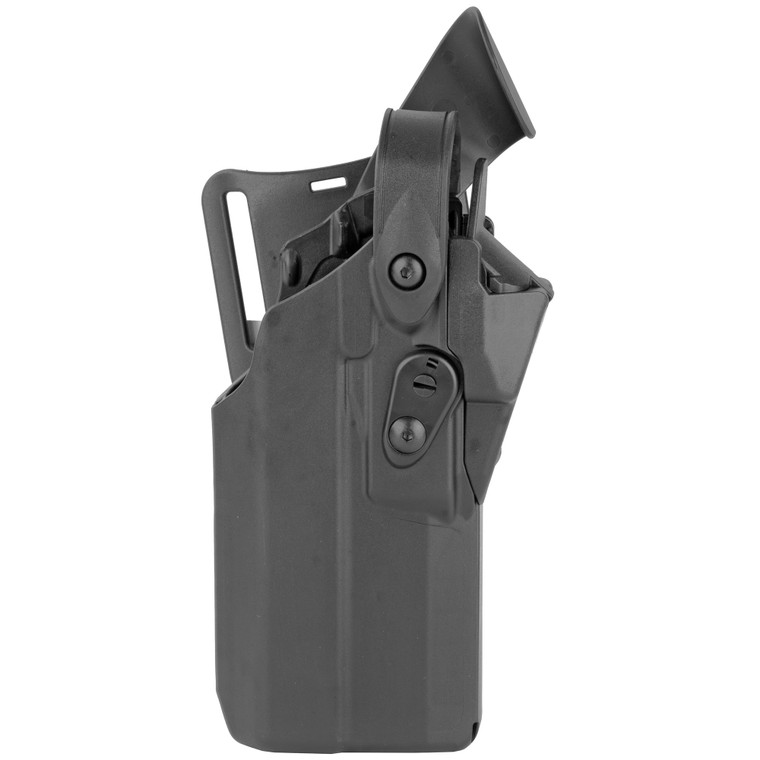 Safariland 7360RDS, ALS/SLS Mid-Ride Level-III Retention Holster, Fits Glock 17 MOS with TLR-1, TLR-1HL, X200, X300, X300U, X300U/V and Leupold Deltapoint PRO, Trijicon RMR, SRO, Dr. Optic, JPOINT, Vortex Viper, or Burris Fastfire, Kydex, Black, Right Hand 7360RDS-8325-411