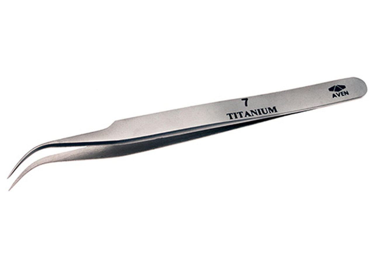Aven 18072TT Titanium Style 7 Precision Tweezers Bent Tip