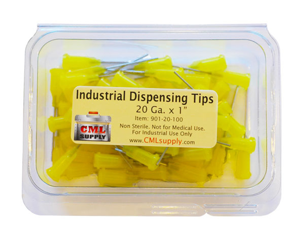 Blunt Tip Dispensing Fill Needles 20ga x 1.0 Yellow