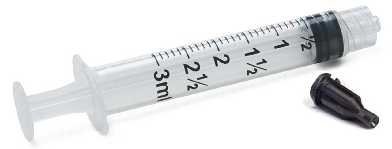 CML Supply 3cc/3ml Luer Lock Dispensing Syringes with Tip Caps