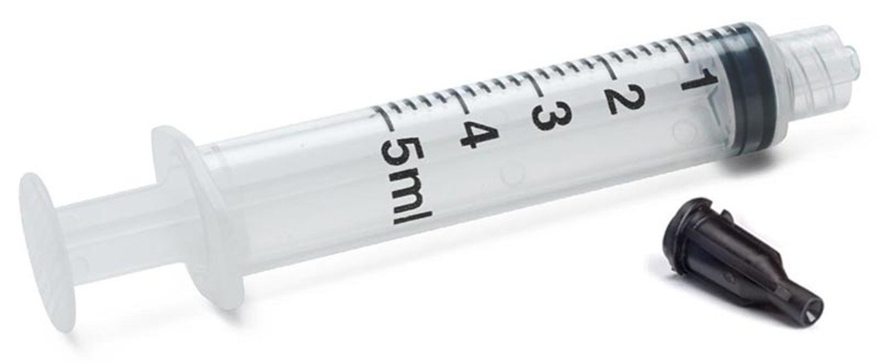 CML Supply 5cc/5ml Luer Lock Dispensing Syringes with Tip Caps