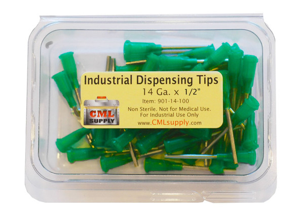 CML Supply 14ga x 0.5" Olive Blunt Tip Dispensing Fill Needles 901-14-050