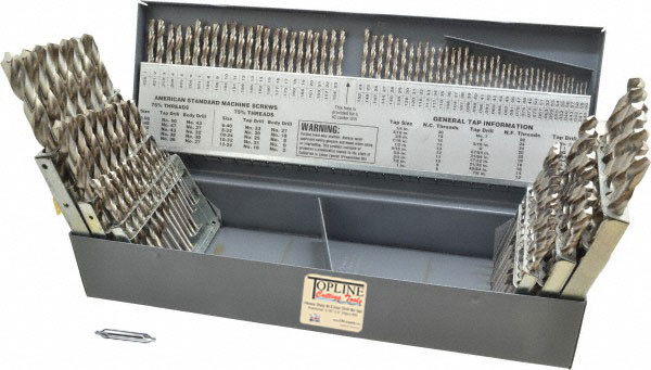 no-riページ TopLine Premium Drill Bit Set M2 115pcs USA Huot Index Bright Finish