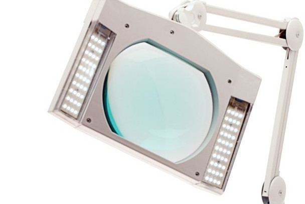 TekLine 39002 Desk Clamp Magnifying Lamp, White 60-LED Daylight