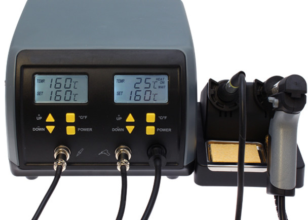 Aven 17401 2-in-1 Soldering/De-Soldering Station with Dual LCD Displays