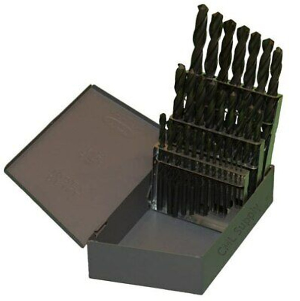 TopLine Drill Bit Set 29pcs 1/16"-1/2" by 64th USA Huot Index, Roll Forged, Buy With Prime