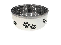 IndiPet Double - Wall Bowls With Paws
