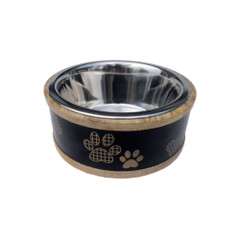 IndiPet - Wooden Ring With Metal Plate Paw Print Dog Bowl.jpg