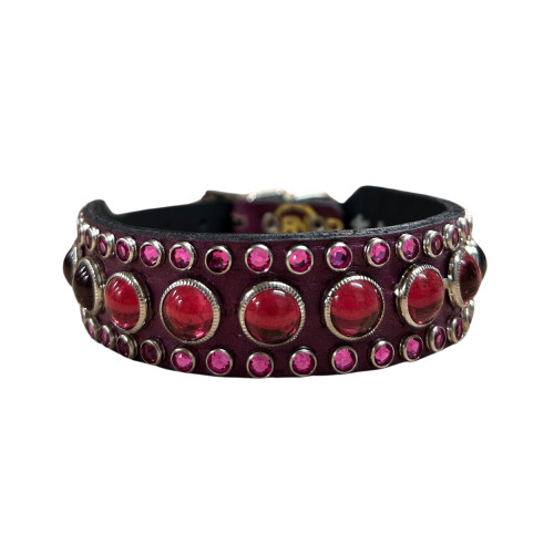 RN Design - Dog Collar - Tapered Ends Sadie Joannie Grape_ Fuchsia _ Crystal Outline 1'' x 12''.jpg