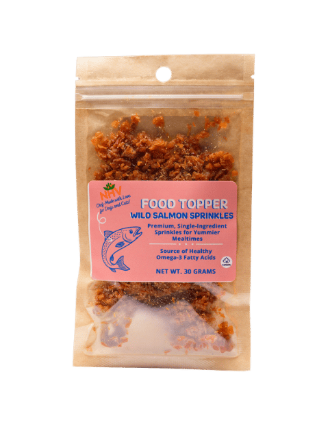 salmon sprinkles food topper for dogs and cats