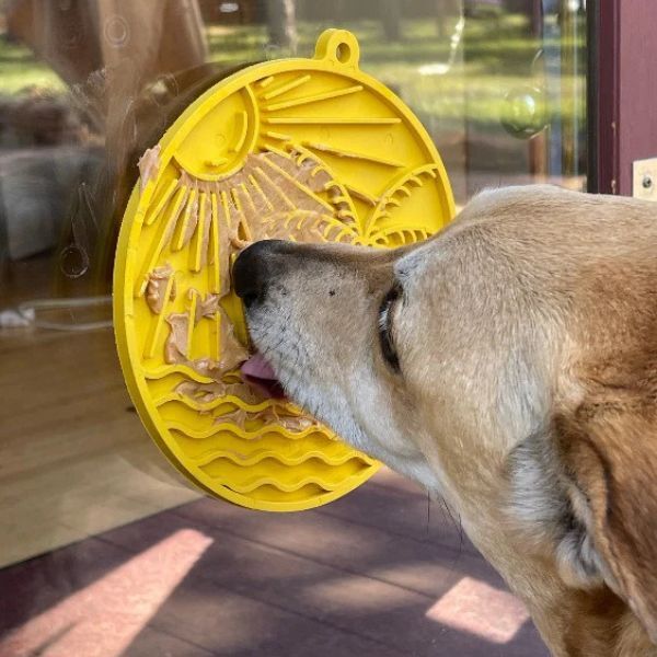 dog licking sodapup slow feeder