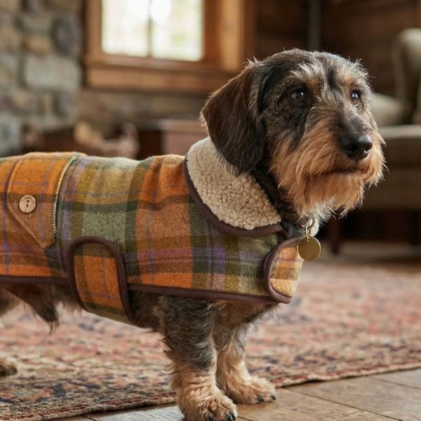 Earthbound tweed sherpa dog coat 