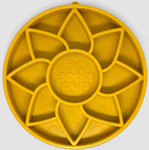 SodaPup - Sunflower Design Slow Feeder Tray - Yellow