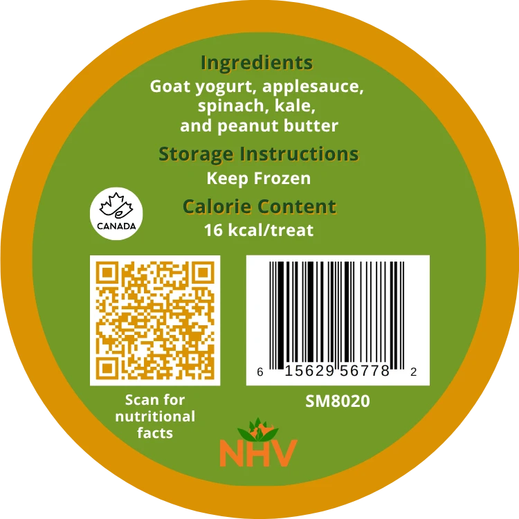 pawyogi smoothies peanut butter & greens back label