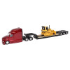 Diecast Masters 84419 - Peterbilt Model 579 UltraLoft Tandem Tractor with Lowboy Trailer and Cat D5M Dozer  - HO Scale