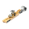 Diecast Masters 84425 - Black Kenworth T880 Tractor with Lowboy Trailer and Cat Roller  - HO Scale