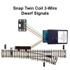 Dwarvin DVTSTC3-2NP - Turnout Twin Coil 3 Wire 3 Dwarf Signals w/o Pwr -Black  - N Scale