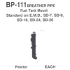 Details West 111 - Breather Pipe : 1St . Ge. EMD SD' S   - HO Scale