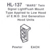 Details West 137 - Headlight Mars Twin Signal w/ Recess Plate  - HO Scale