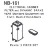 Details West 161 -  Dynamic Brake Vent & Electrical Cabinet Filter, Emd Dash-2'S 1  - HO Scale