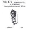 Details West 177 Brakewheel & Gearbox: Rear Platform Mount Sd40, Sd39 1   - HO Scale