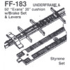 Details West 183 50' Evans 20" Cushion Underframe Floor, Brake Set W/Lev  - HO Scale