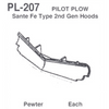 Details West PL-207 - Pilot Plow Sante Fe Type 2nd Gen Hoods - HO Scale