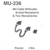 Details West MU-236 - MU Cable w/ Double Ended Receptacle - HO Scale