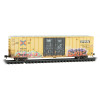 Micro-Trains Line 12344015 - 60' Rib Side High Cube Box Car TTX (TBOX) 665898 - Weathered and Graffiti - N Scale