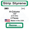 Evergreen 283 -  Styrene H-Columns (Wide Flange Beams) .100"