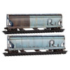 Micro-Trains Line 98305100 -  3-Bay Covered Hoppers  First Union Rail Leasing ex-Rock Island Weathered 2-Pack 800089, 815396 - N Scale