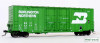 Moloco 60013-01 - ALT Delivery 4-72, ACF 50' Hi-cube non-Waffle, 8+8 plug door Burlington Northern (BN) 376000 - HO Scale
