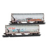 Micro-Trains Line 98305106 - 3-Bay Covered Hoppers  Weathered 2-Pack Canadian Pacific Kansas City (CPKC) KCS 312861, SOO 116400 - N Scale