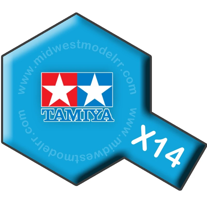 Tamiya Acrylic Paint X14 Gloss Sky Blue – Model Craft Paint, 10ml Bottle