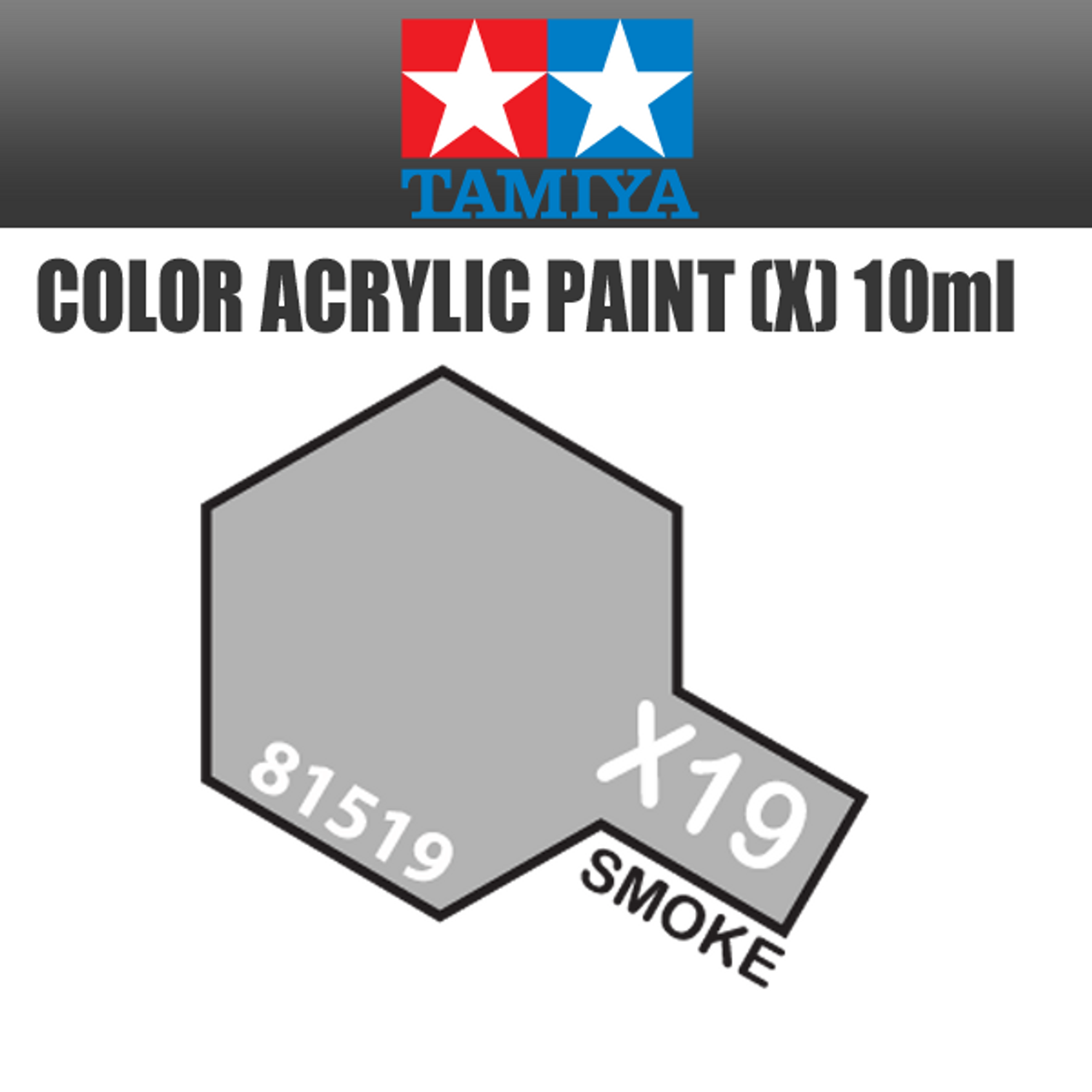 Tamiya Acrylic Model Paints: Smoke (X-19)