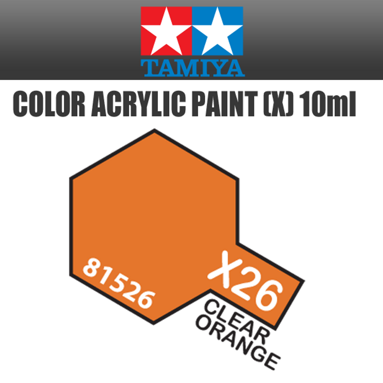 Acrylic Mini X-26 Clear Orange 10Ml Bottle / Tamiya USA