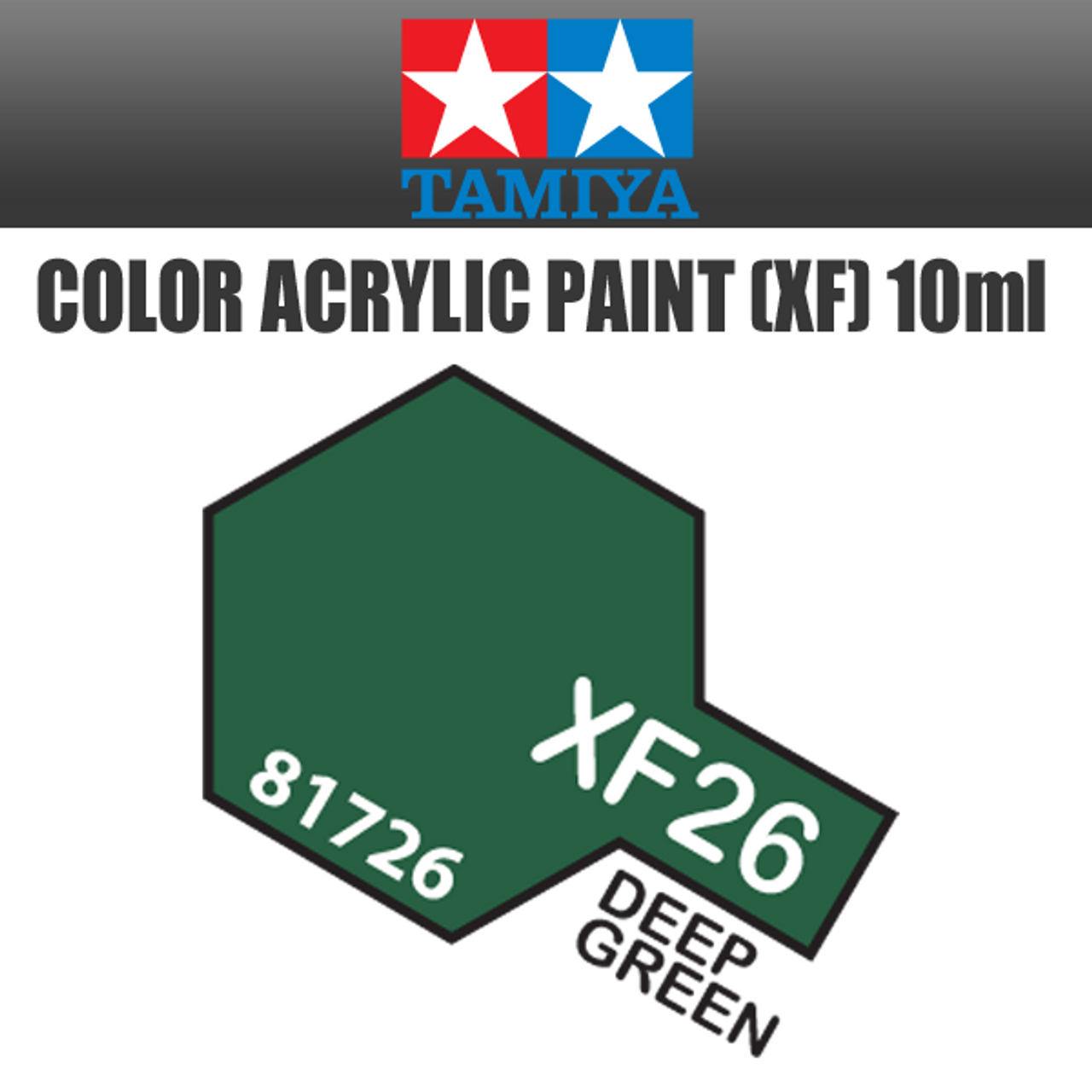 Tamiya XF-26 Flat Deep Green Acrylic Paint (10ml) [TAM81726