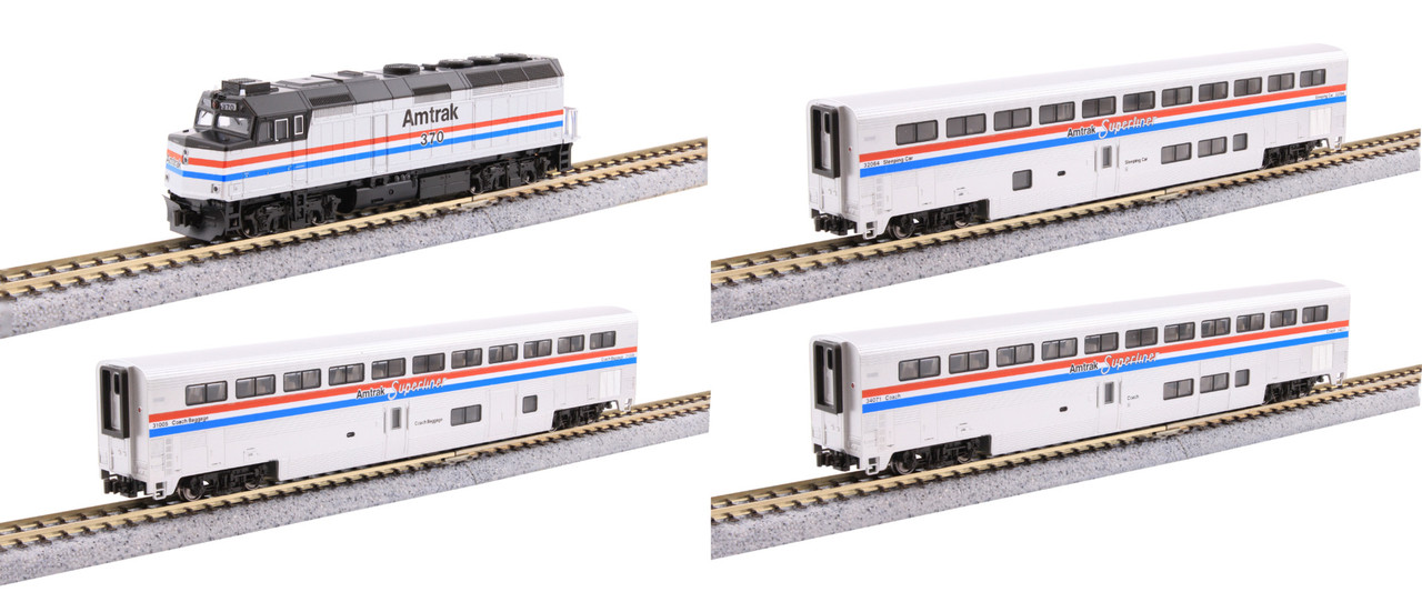 Kato 106-3530-S-1 - N Amtrak F40PH & Superliner Phase III 4-Unit