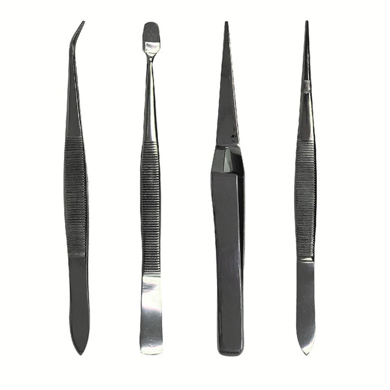 Excel 30416 - Stainless Steel Tweezers 4 Piece Set, Pouch - Midwest Model  Railroad