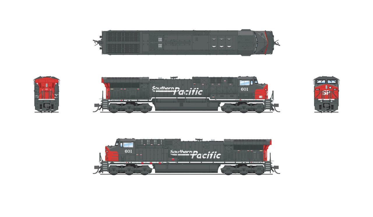 PRE-ORDER: Broadway Limited 8598 - GE AC6000CW DC Silent Southern Pacific  (SP) 601 - N Scale