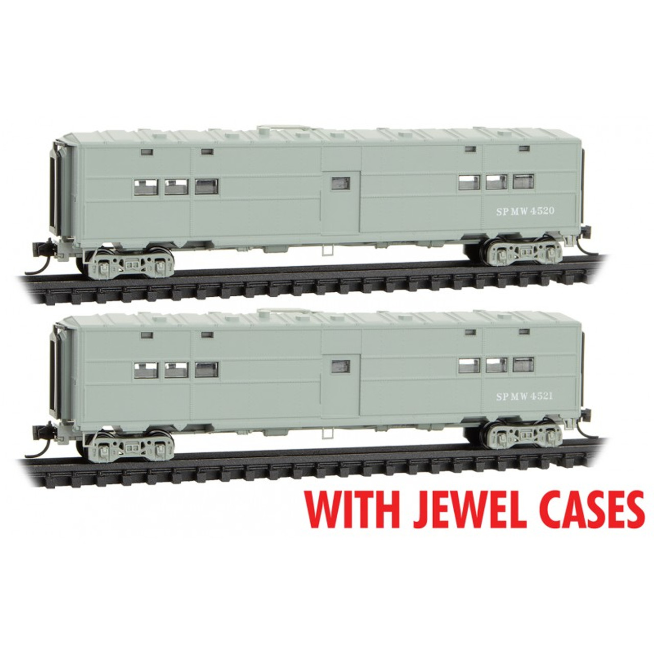 Micro-Trains Line 98302229 - 50' Troop Kitchen Car MOW Camp Cars 2-pack  Foam Insert Southern Pacific (SP) 4520, 4521 - N Scale