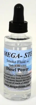 thumbnail image 2 of Mega-Steam Electric Train Smoke Fluid – Works In Cabooses, Diesel & Steam Engines – All Scales (HO, O, G, N) – Unscented Formula 2 of 3