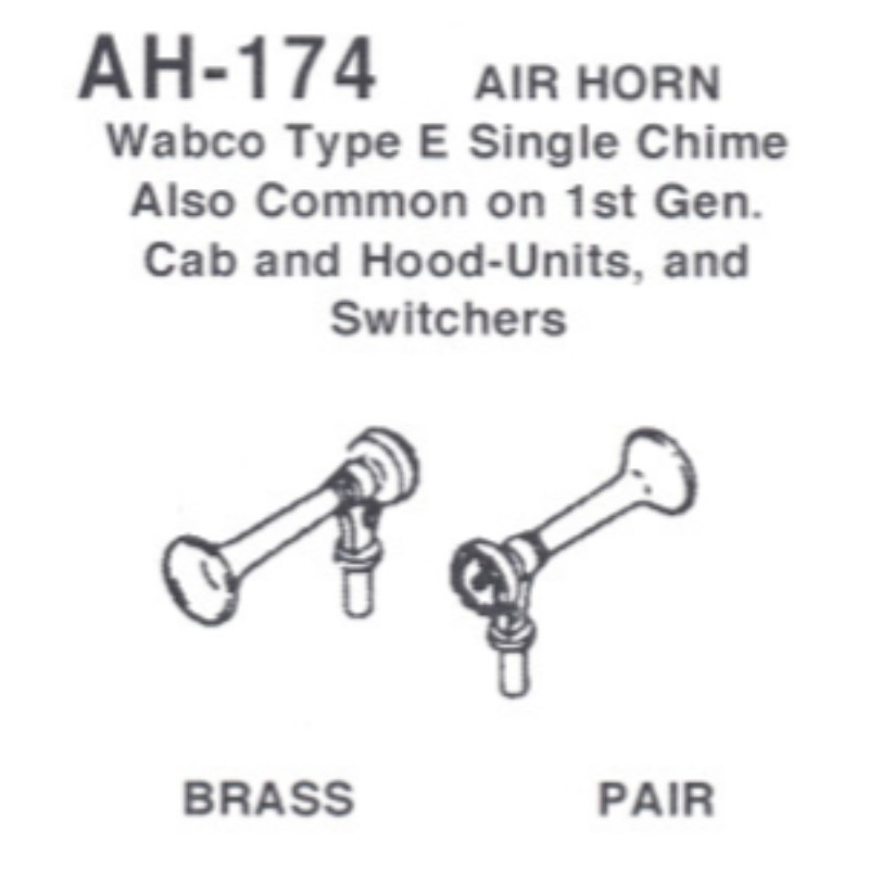 Details West 173 HO Scale Air Horn - Single Chime Blat Type For Model Railroad