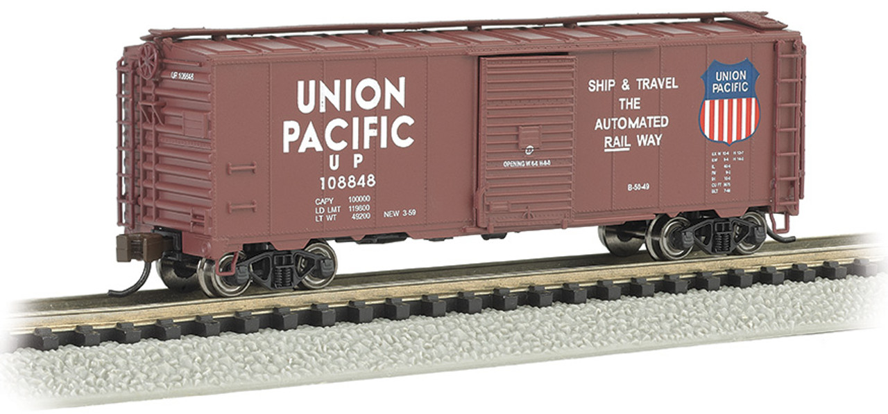 Bachmann 17053 - AAR 40' Steel Box Car Union Pacific (UP) 148848 - N Scale